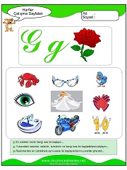 G Sesi Çalışma Sayfaları